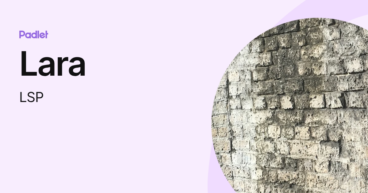 Lara (LSP) profile | Padlet
