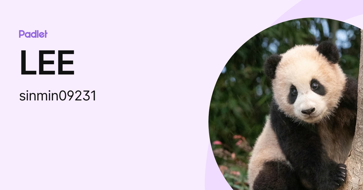 LEE (sinmin09231) profile | Padlet