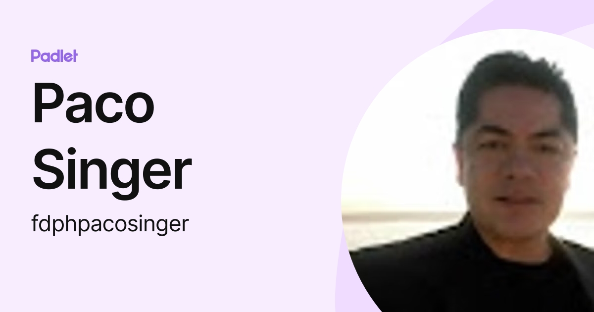 Paco Singer (fdphpacosinger) profile | Padlet