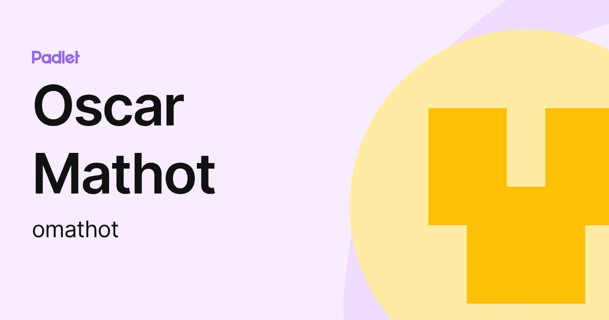 Oscar Mathot (omathot) profile | Padlet