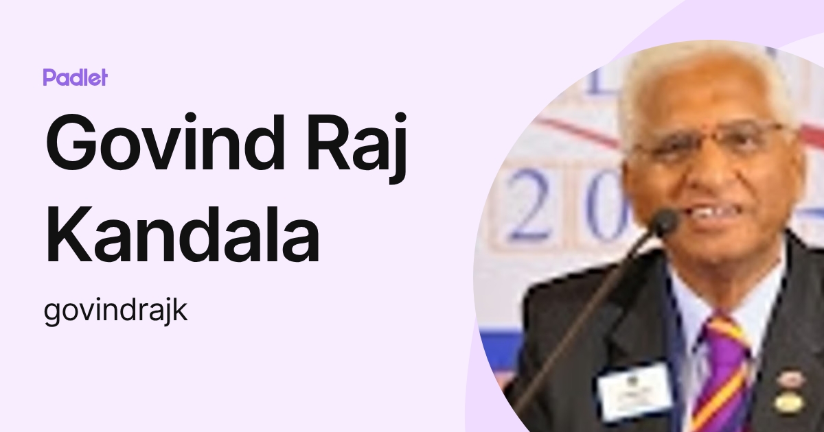 Govind Raj Kandala (govindrajk) profile | Padlet