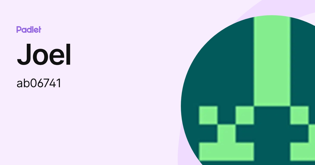 Joel (ab06741) profile | Padlet