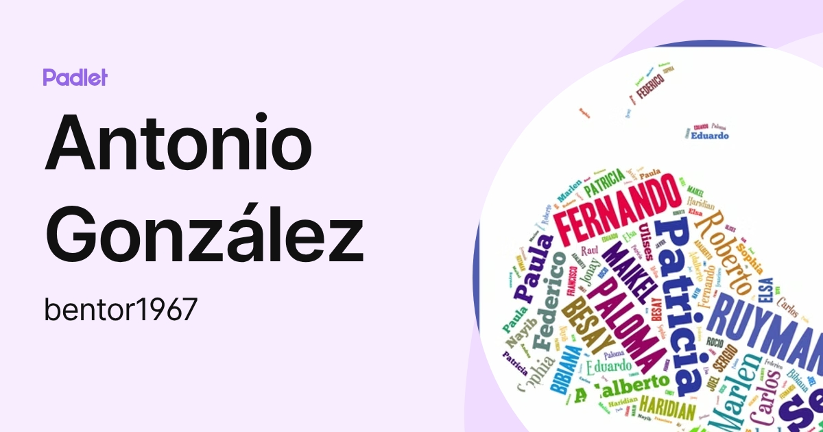 Antonio González (bentor1967) profile | Padlet