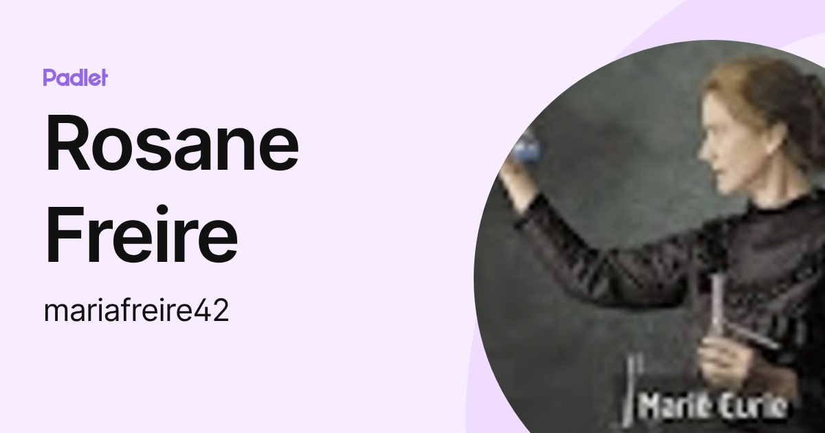 Rosane Freire (mariafreire42) profile | Padlet