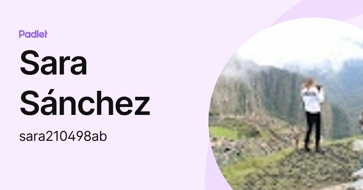 Sara Sánchez (sara210498ab) profile | Padlet