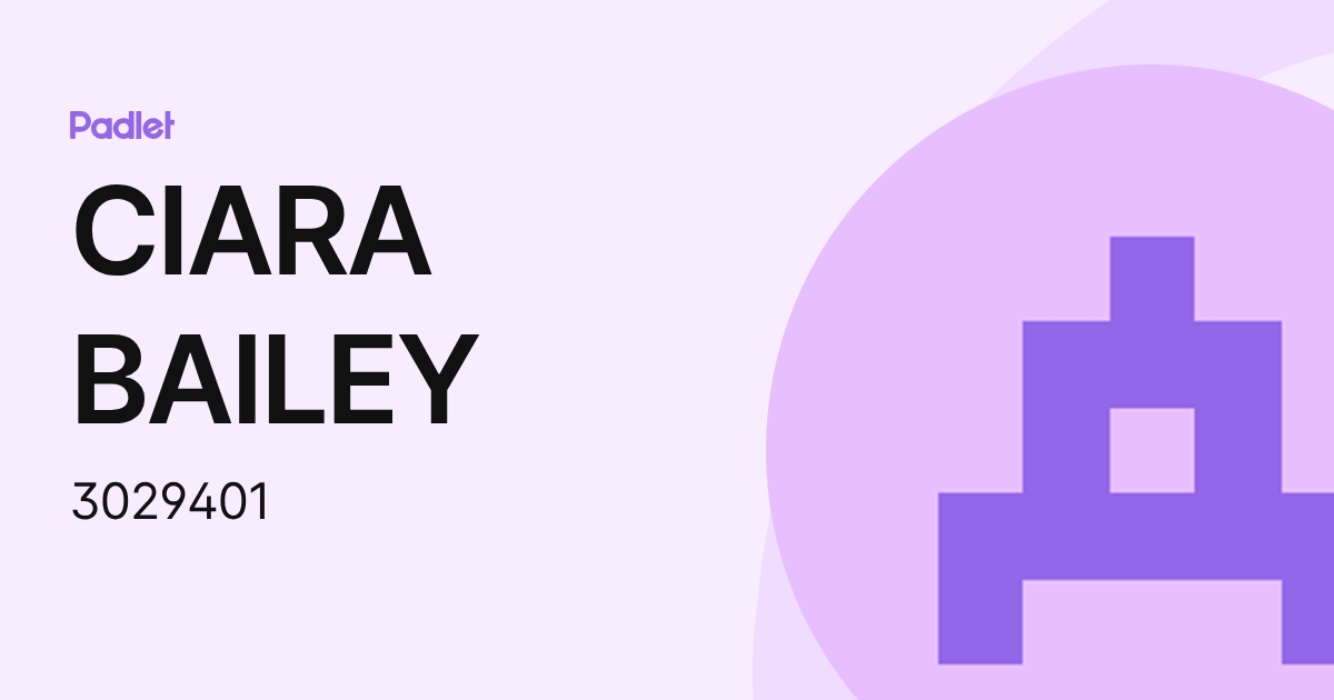 CIARA BAILEY (3029401) profile | Padlet
